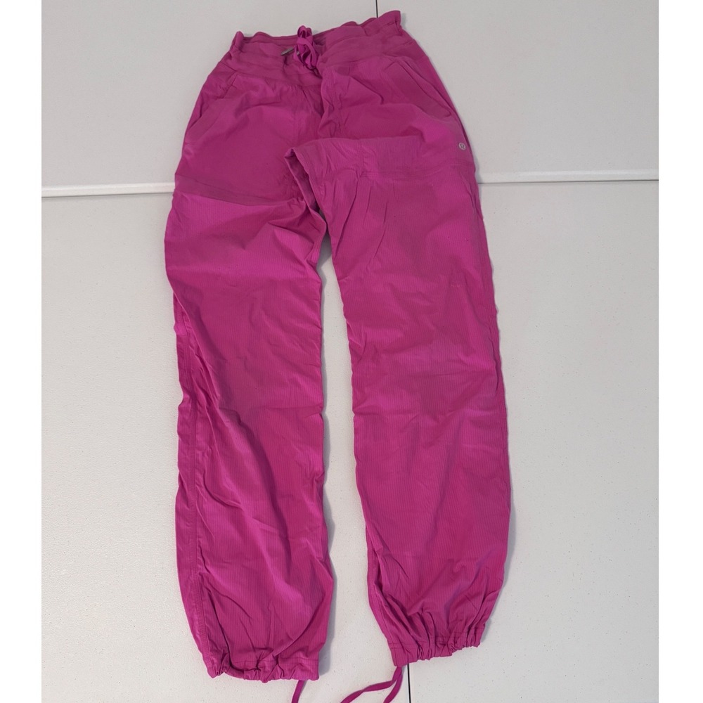 Lululemon dance Studio mid rise Jogger full LENGHT Pink Ripstop  Drawstring AA